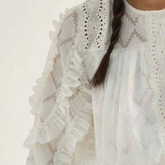 Anthropologie - Not So Serious - Donna Lace Blouse - White - Picture 3 of 13